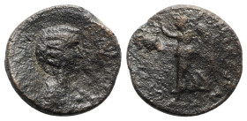 Julia Domna (Augusta, 193-217). Macedon, Thessalonica. Æ (26mm, 10.07g, 12h). Draped bust r. R/ Nike advancing l., holding wreath and palm. Touratsogl...