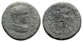 Caracalla (198-217). Macedon, Thessalonica. Æ (27mm, 12.81g, 6h). Laureate and cuirassed bust r. R/ Nike advancing l., holding small Cabeirus and palm...