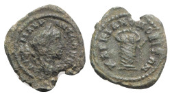 Elagabalus (218-222). Moesia Inferior, Marcianopolis. Æ (19mm, 2.68g, 7h). Laureate head r. R/ Serpent crawling from cista mystica with open lid. Varb...