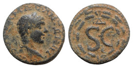 Elagabalus (218-222). Seleucis and Pieria, Antioch. Æ (19mm, 5.60g, 6h). Laureate head r. R/ Large SC, Δ above, Є below; all within laurel wreath. McA...