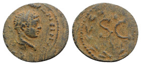 Elagabalus (218-222). Seleucis and Pieria, Antioch. Æ (21mm, 2.67g, 6h). Laureate head r. R/ S • C, Δ Є above, eagle below; all within laurel wreath. ...