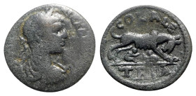 Severus Alexander (222-235). Troas, Alexandria. Æ (23mm, 4.41g, 6h). Laureate, draped and cuirassed bust r. R/ She-wolf r., head l., suckling the twin...