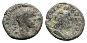 Severus Alexander (222-235). Arabia, Bostra. Æ (18mm, 3.74g, 6h). Laureate, draped and cuirassed bust r. R/ Draped bust of Zeus-Ammon r. SNG ANS 1222....