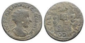 Philip II (247-249). Pisidia, Antioch. Æ (27mm, 11.21g, 8h). Radiate, draped and cuirassed bust r. R/ Three standards surmounted by aquila. SNG BnF 12...