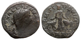 Gallienus (253-268). Moesia Superior, Viminacium. Æ (26mm, 13.03g, 12h), year 16 ? (AD 254/5). Laureate and draped bust r. R/ Moesia standing l. betwe...