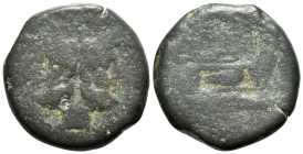 Anonymous, Rome, after 211 BC. Æ As (35mm, 35.07g, 6h). Laureate head of Janus. R/ Prow of galley r. Crawford 56/2; RBW 200-2. Near VF