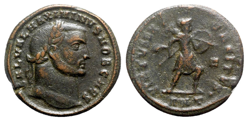 Galerius (Caesar, 293-305). Æ Follis (24.5mm, 6.52g, 12h). Antioch, 308-9. Laure...