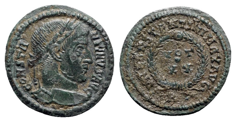 Constantine I (307/310-337). Æ Follis (22mm, 3.13g, 11h). Rome, AD 321. Laureate...