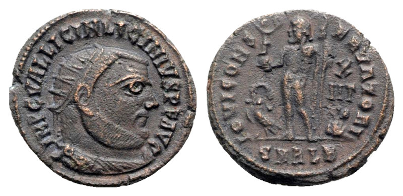 Licinius I (308-324). Æ Follis (20mm, 3.66g, 11h). Alexandria, 321-4. Radiate, d...