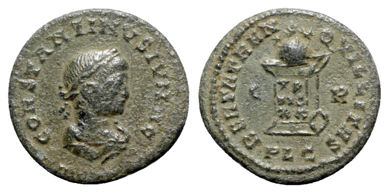 Constantine II (Caesar, 316-337). Æ Follis (20mm, 2.22g, 11h). Lugdunum, AD 321....