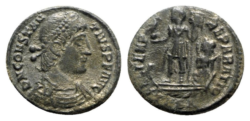 Constantius II (337-361). Æ (19mm, 3.31g, 11h). Thessalonica, 348-351. Pearl-dia...