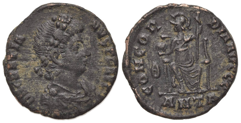 Gratian (367-383). Æ (17mm, 2.63g, 5h). Antioch, 378-383. Diademed, draped and c...