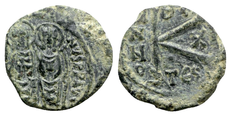 Justin II and Sophia (565-578). Æ 20 Nummi (20.5mm, 4.84g, 6h). Thessalonica, ye...