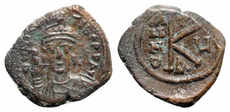 Maurice Tiberius (582-602). Æ 20 Nummi (23mm, 6.53g, 6h). Nicomedia, year 5 (586...