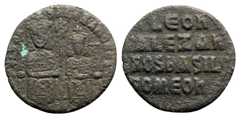 Leo VI and Alexander (886-912). Æ 40 Nummi (24mm, 6.41g, 6h). Constantinople, 88...