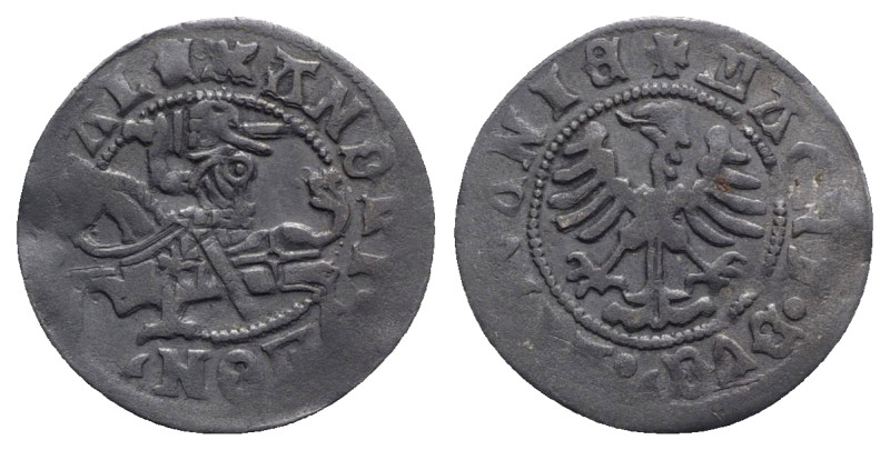 Lithuania, Alexander I (1492-1506). BI Half Grosch (20mm, 1.26g, 12h). Wilna Kop...