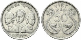 Vietnam, 50 Xu 1953 (31mm, 3.76g, 6h). KM 3. Good VF