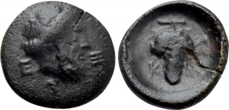 UNCERTAIN. Ae (Circa 3rd-2nd centuries BC). 

Obv: Ε - Υ - Ξ. 
Head (of Zeus?...