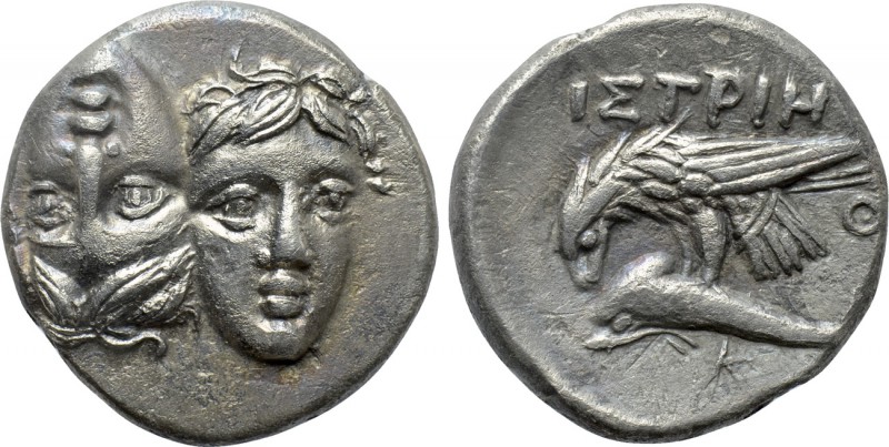 MOESIA. Istros. Drachm (Circa 420-340 BC). 

Obv: Facing male heads, the left ...