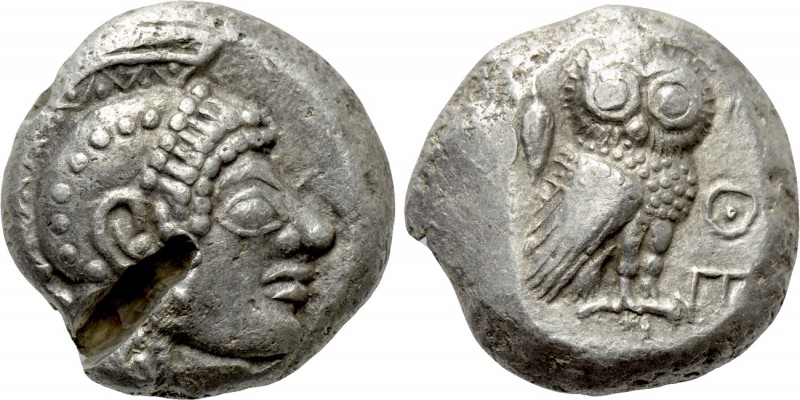 ATTICA. Athens. Tetradrachm (Circa 485/0 BC).

Obv: Helmeted archaic head of A...