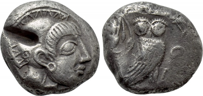 ATTICA. Athens. Tetradrachm (Circa 485/0 BC). 

Obv: Helmeted archaic head of ...