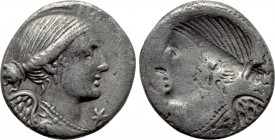 L. VALERIUS FLACCUS. Denarius (108-107 BC). Rome. Obverse brockage.