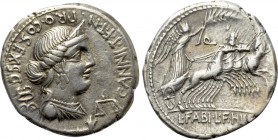 C. ANNIUS T.F. T.N. & L. FABIUS L.F. HISPANIENSIS. Denarius (82-81 BC). Mint in northern Italy or Spain.