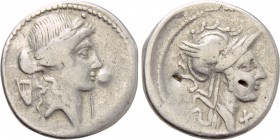P. CLODIUS M.F. TURRINUS. Denarius (42 BC). Rome. Contemporary imitation.