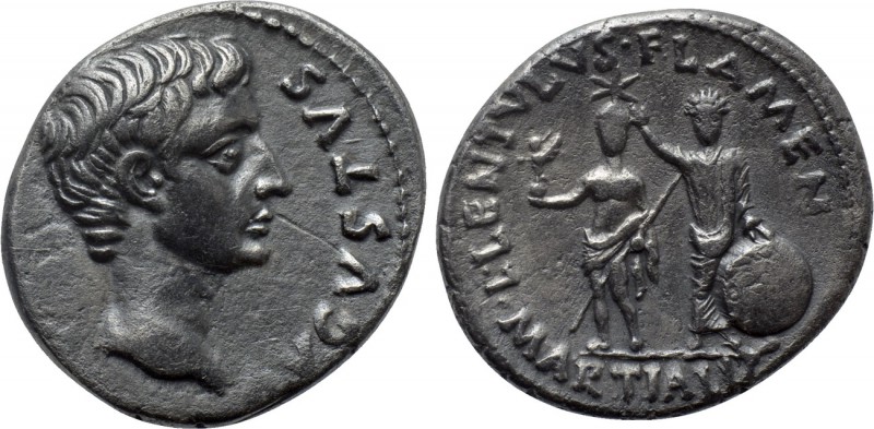 AUGUSTUS (27 BC-14 AD). Denarius. Rome; L. Lentulus, moneyer.

Obv: AVGVSTVS....