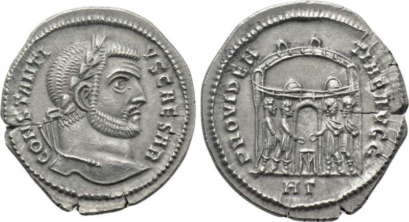 CONSTANTIUS I (Caesar, 293-305). Argenteus. Heraclea. 

Obv: CONSTANTIVS CAESA...