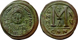JUSTINIAN I (527-565). Follis. Constantinople. Dated RY 15 (541/2).