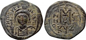 MAURICE TIBERIUS (582-602). Follis. Cyzicus. Dated RY 8 (590/1).