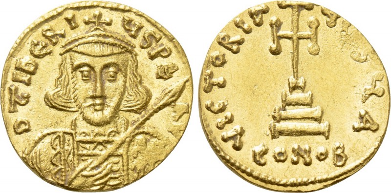 TIBERIUS III (APSIMAR) (698-705). GOLD Solidus. Constantinople.

Obv: D TIЬЄRI...