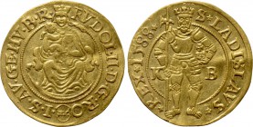 HUNGARY. Rudolf II (1576-1612). GOLD Ducat (1588-KB). Kremnitz.