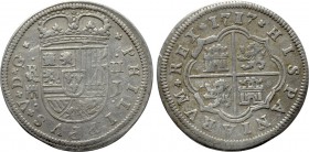 SPAIN. Philip V (First reign, 1700-1721). 2 Reales (1717-J). Segovia.