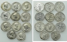 11 Roman Silver Coins.
