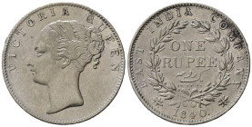 INDIA BRITANNICA. East India Company. Victoria. One rupee 1840. Ag. qSPL