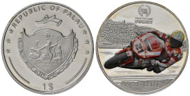 PALAU. 1 dollaro 2009 "Ducati". Ag. Proof