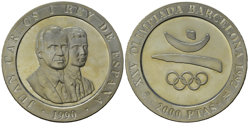 SPAGNA. Juan Carlos I. 2000 Pesetas 1990 "Olimpiadi di Barcellona '92". Ag (26,9...