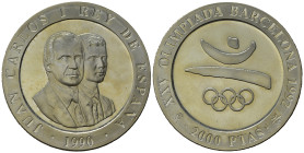 SPAGNA. Juan Carlos I. 2000 Pesetas 1990 "Olimpiadi di Barcellona '92". Ag (26,93 g). Impronte nei campi. Proof