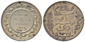 TUNISIA. 1 Franc 1916 A. Ag. SPL