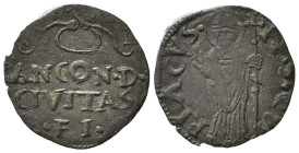ANCONA. Anonime attribuite a Clemente VII (sec. XVI). Quattrino. Mi (0,57 g). D.M. pag. 130. BB