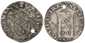 ANCONA. Stato Pontificio. Giulio III (1550-1555). Giulio Giubileo 1550 con Porta Santa. Ag (2,83 g). MIR 991/3. RR. Forellino. MB