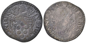 ANCONA. Stato Pontificio. Pio IV (1559-1565). Giulio con San Pietro. Ag (2,84 g). MIR 1062. Raro. MB