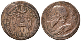GUBBIO. Stato Pontificio. Clemente XI (1700-1721). Quattrino. Cu (3,39 g). MB