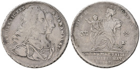 NAPOLI. Carlo di Borbone (1734-1759). Piastra da 120 grana 1747 FIRMATA SECURITAS. Ag (24,85 g). Magliocca 139. RR.