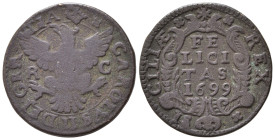PALERMO. Regno di Sicilia. Carlo II (1665-1700). Grano 1699. MIR 497/2. qBB
