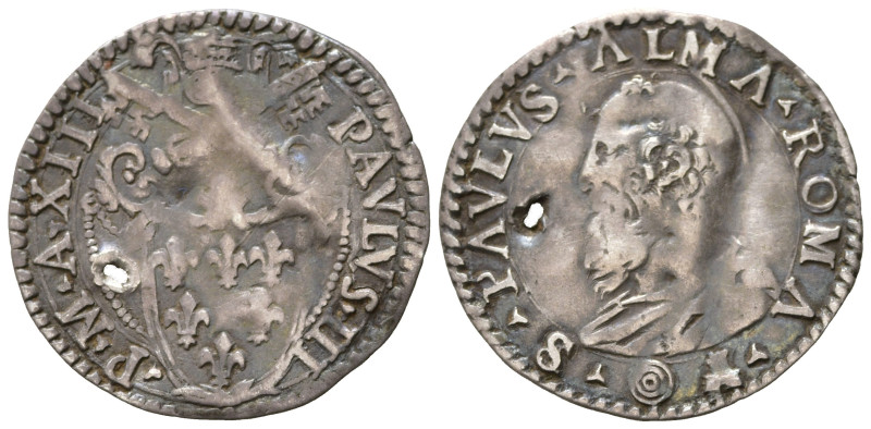 ROMA. Stato pontificio. Paolo III (1534-1549). Grosso (Mezzo Paolo) con San Paol...