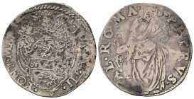 ROMA. Stato Pontificio. Giulio III (1550-1555). Giulio con San Pietro. Ag (3,01 g). MIR 985/3. RR. MB