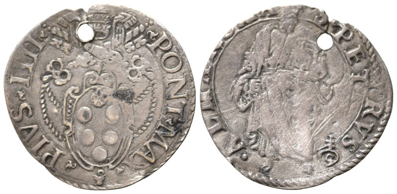 ROMA. Stato Pontificio. Pio IV (1559-1565). Grosso con San Pietro. Ag (1,18 g). ...